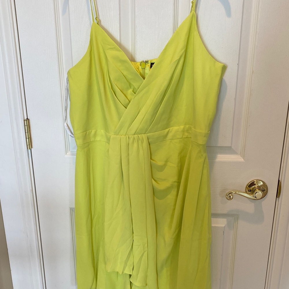 City Chic citron lime green sassy affair tank Sleeveless Dress Sz 16 New
